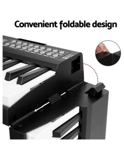 Alpha 61 Keys Foldable Electronic Piano Keyboard with Carry Bag