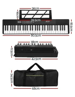 Alpha 61 Keys Foldable Electronic Piano Keyboard with Carry Bag