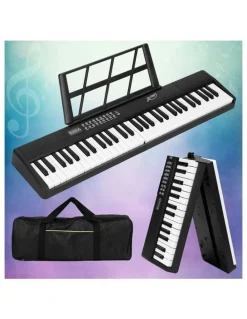 Alpha 61 Keys Foldable Electronic Piano Keyboard with Carry Bag