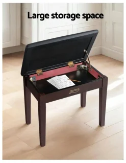 Alpha Piano Bench Stool with Storage Wooden PU Leather
