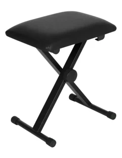 Alpha Portable Bench Chair Piano Stool in Black