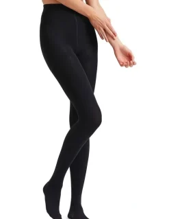 Ambra 200 Denier Velvet Fleece Tights in Black