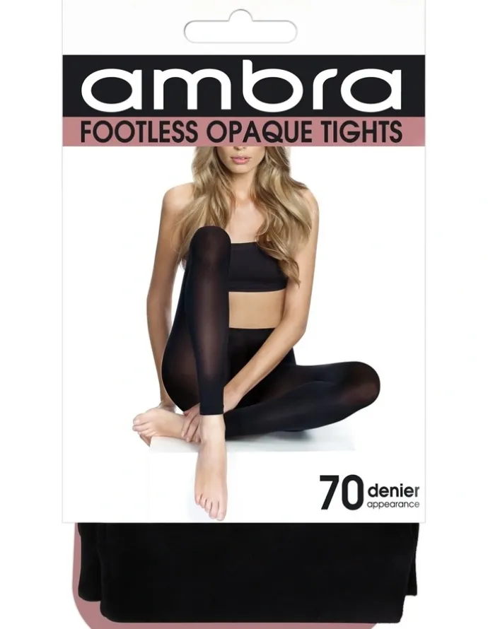 Ambra Footless Opaque Tight in Black