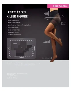 Ambra Killer Figure Pantyhose KILFP in Black