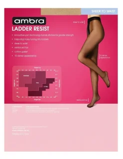 Ambra Ladder Resist Sheer To Waist Pantyhose in Beige
