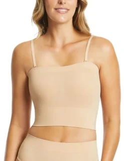 Ambra Powerlite Longline Bandeau in Rose Beige