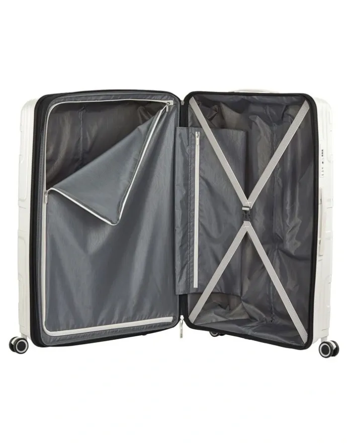 American Tourister Light Max 82cm Spinner Suitcase in Off-White