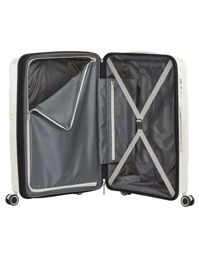 American Tourister Light Max 69cm Spinner Suitcase in Off-White