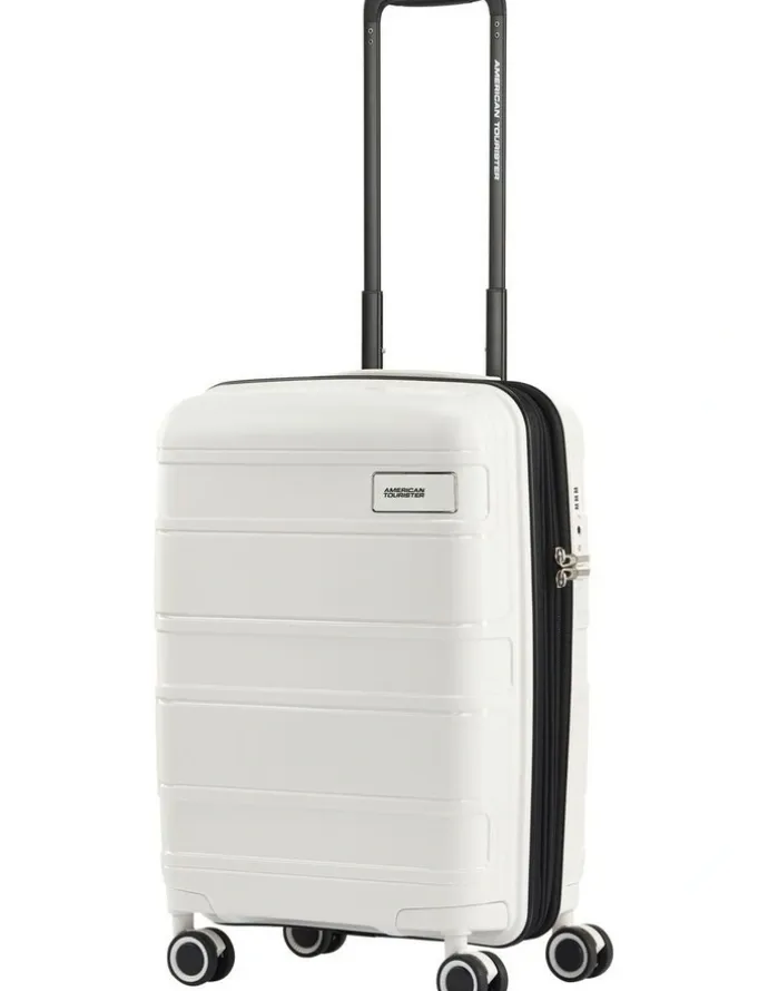 American Tourister Light Max 55cm Spinner Suitcase in Off-White
