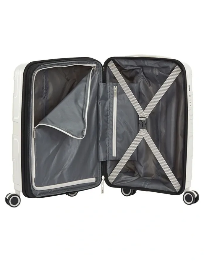 American Tourister Light Max 55cm Spinner Suitcase in Off-White