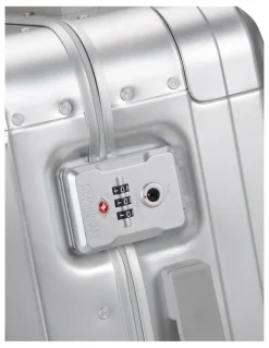 American Tourister Soundbox Alu 55cm Spinner Suitcase in Silver