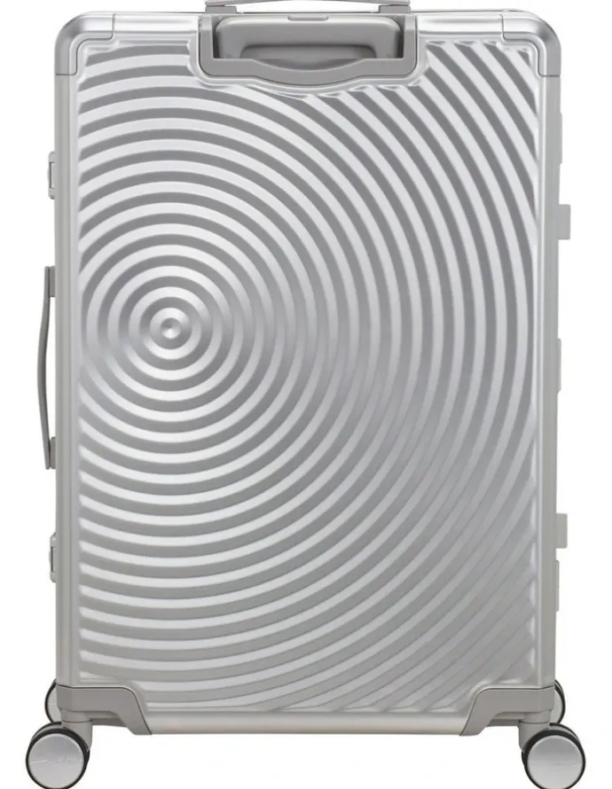 American Tourister Soundbox Alu 77cm Spinner Suitcase in Silver