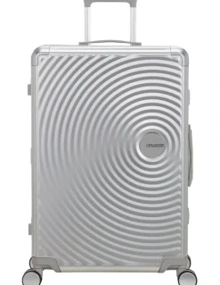 American Tourister Soundbox Alu 77cm Spinner Suitcase in Silver