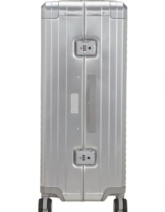 American Tourister Soundbox Alu 77cm Spinner Suitcase in Silver