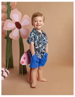 Animal Crackers Blue Crush Short Sleeves Shirt in Print