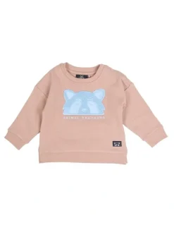 Animal Crackers Contrast Raffi Crew Sweater in Tan