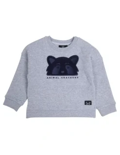 Animal Crackers Contrast Raffi Crew Neck T- shirt in Grey Marle