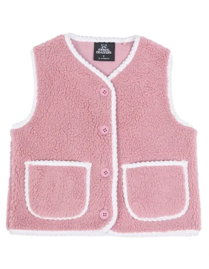 Animal Crackers Frosted Vest in Pink