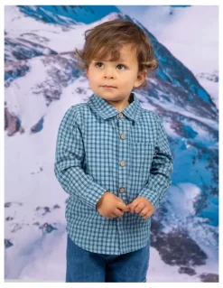 Animal Crackers Peak Long Sleeve Shirt in Check