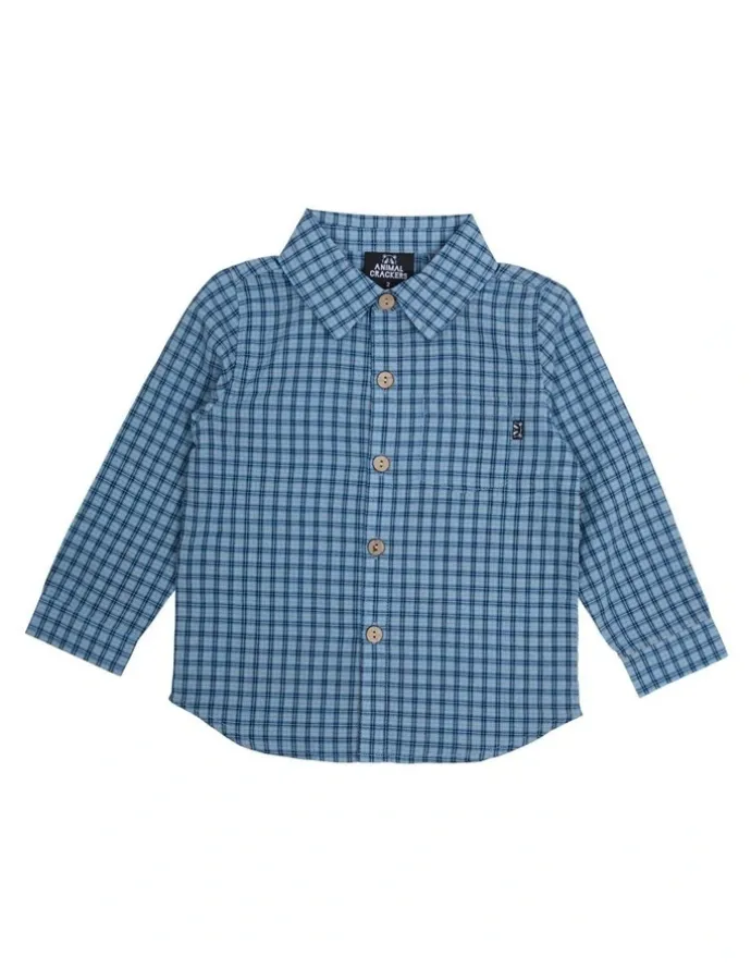 Animal Crackers Peak Long Sleeve Shirt in Check