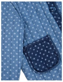 Animal Crackers Star Flower Jacket in Blue