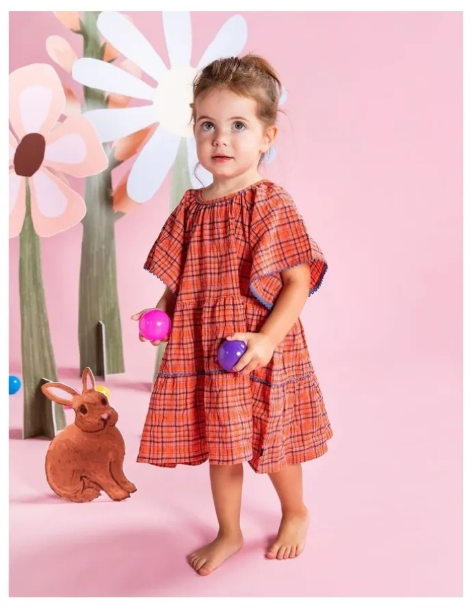 Animal Crackers Sunset Dress in Red