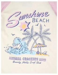 Animal Crackers Sunshine Tee in Pink/Cream