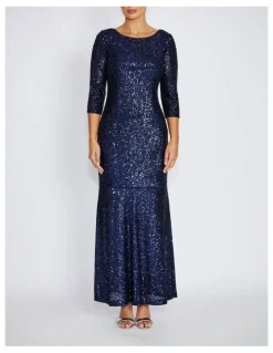 Anthea Crawford Claire Stretch Sequin Gown