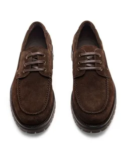 Aquila Ark Suede Boat Shoes in Dark Brown