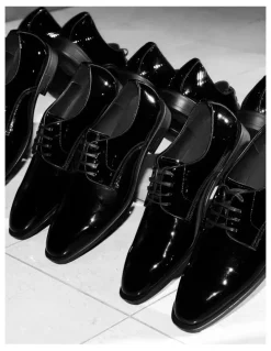 Aquila Bernard Derby Shoes in Patent Black