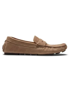 Aquila Cisco Nubuck Driving Shoes in Taupe