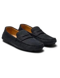 Aquila Cisco Nubuck Driving Shoes in Midnight