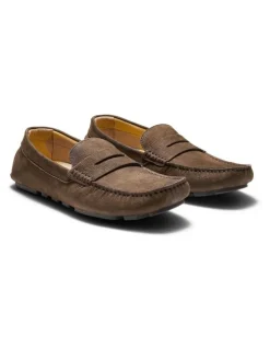 Aquila Cisco Nubuck Driving Shoes in Cafe