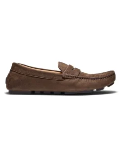 Aquila Cisco Nubuck Driving Shoes in Cafe