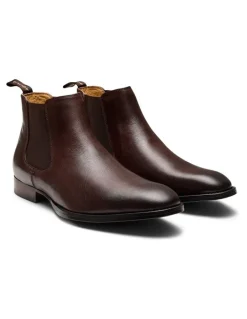 Aquila Dakota Leather Chelsea Boots in Brown