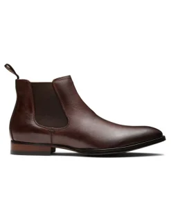 Aquila Dakota Leather Chelsea Boots in Brown