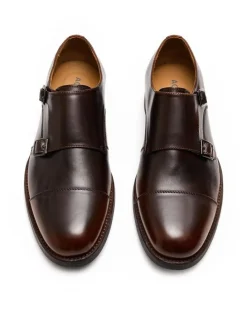 Aquila Davis Monk Strap Shoes in Brown