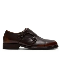 Aquila Davis Monk Strap Shoes in Brown