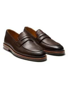 Aquila Emilio Penny Loafers in Dark Brown