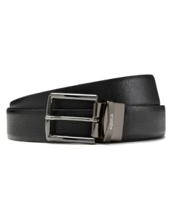 Aquila Martini Leather Reversible Belt in Black/ Brown