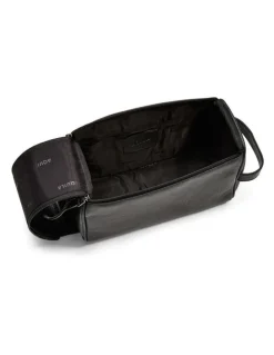 Aquila Montoro Leather Toiletry Bag in Black