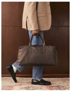 Aquila Montoro Leather Weekender Bag in Brown