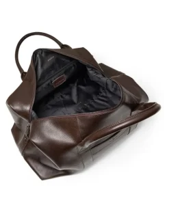 Aquila Montoro Leather Weekender Bag in Brown