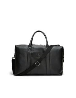 Aquila Montoro Leather Weekender Bag in Black