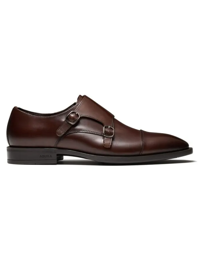 Aquila Murphy Monk Strap Shoes in Brown