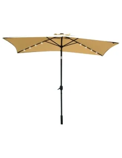 Arcadia Furniture Outdoor Umbrella with Solar Led Lights 3x2m in Beige