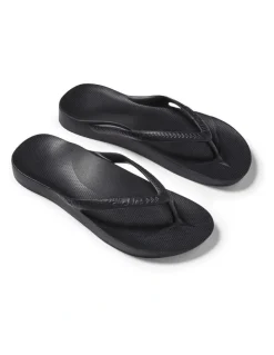 Archies Arch Support Thongs in Black
