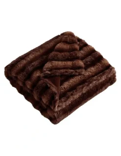 Ardor Loch Faux Rabbit Fur Throw Rust/Copper 130x170cm