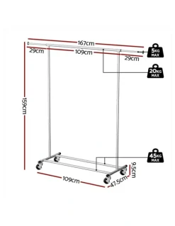 Artiss Adjustable Airer Rail Coat Stand Hanger in White