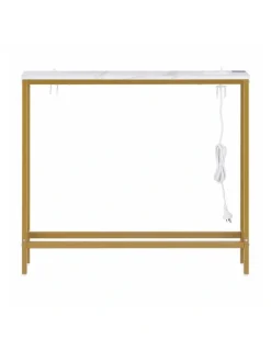 Artiss Artiss Console Table Entryway Hallway Display Desk Charging Station Marble Finish White & Gold